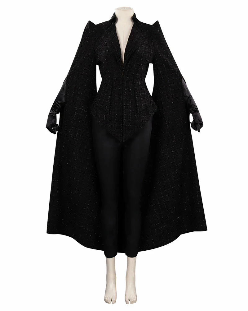 Auscosplay Movie Costume Cruella Cosplay Costume Black Outfit 3 Auscosplay Movie Costume Cruella Cosplay Costume Black Outfit