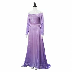 Auscosplay Prince & Princess Costume Elsa Cosplay Costume Purple Gown Dress