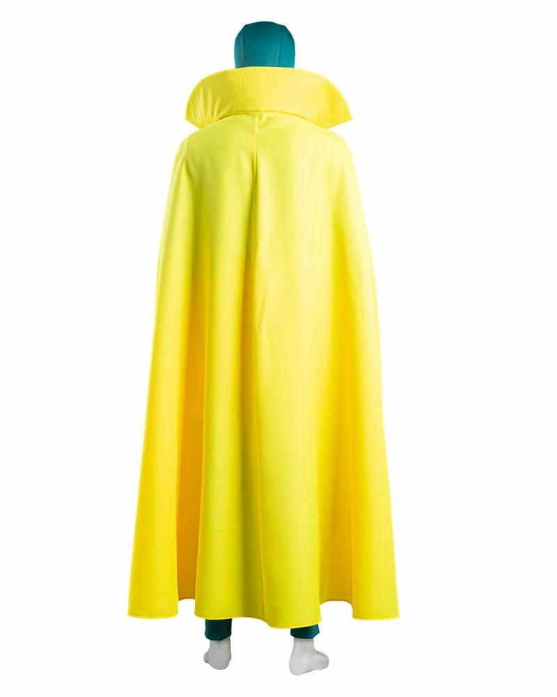 Auscosplay Wanda Vision Vision Cosplay Costume Jumpsuit Cloak 4 Auscosplay Wanda Vision Vision Cosplay Costume Jumpsuit Cloak