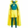 Auscosplay Wanda Vision Vision Cosplay Costume Jumpsuit Cloak