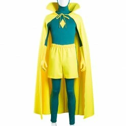 Auscosplay Wanda Vision Vision Cosplay Costume Jumpsuit Cloak