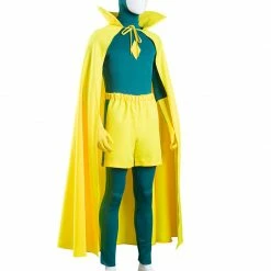 Auscosplay Wanda Vision Vision Cosplay Costume Jumpsuit Cloak 9 Auscosplay Wanda Vision Vision Cosplay Costume Jumpsuit Cloak