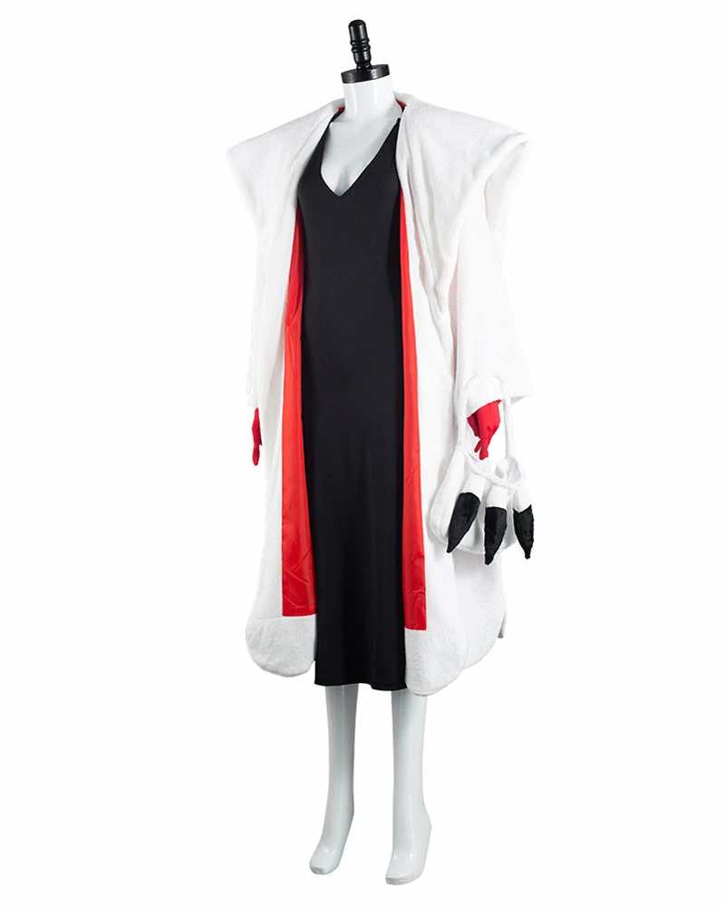 Auscosplay Movie Costume Cruella De Vil Dress Cosplay Costume Outfits 5 Auscosplay Movie Costume Cruella De Vil Dress Cosplay Costume Outfits