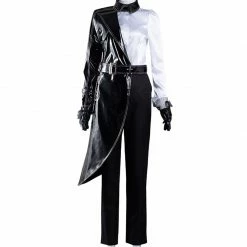 Auscosplay Cruella Cosplay Costume Black White Outfits Movie Costume