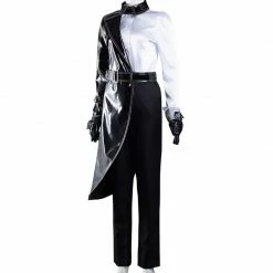 Auscosplay Cruella Cosplay Costume Black White Outfits Movie Costume
