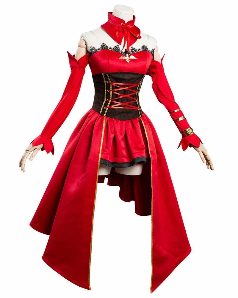 Auscosplay Takt Op Destiny Cosplay Costume Red Dress 5 Auscosplay Takt Op Destiny Cosplay Costume Red Dress
