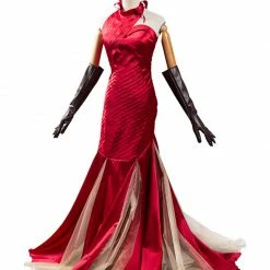 Auscosplay Cruella Red Dress Cruella De Vil Cosplay Costume 8 Auscosplay Cruella Red Dress Cruella De Vil Cosplay Costume