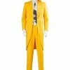 Auscosplay The Mask Jim Carrey Cosplay Costume Yellow Suit
