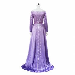 Auscosplay Prince & Princess Costume Elsa Cosplay Costume Purple Gown Dress
