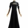 Auscosplay Witcher Yennefer Cosplay Costume Black Dress