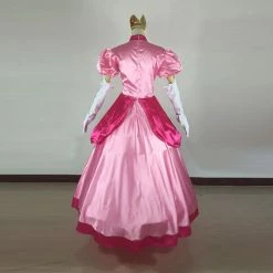 Auscosplay Movie Costume Princess Peach Costume Pink Cosplay Dress Outfit