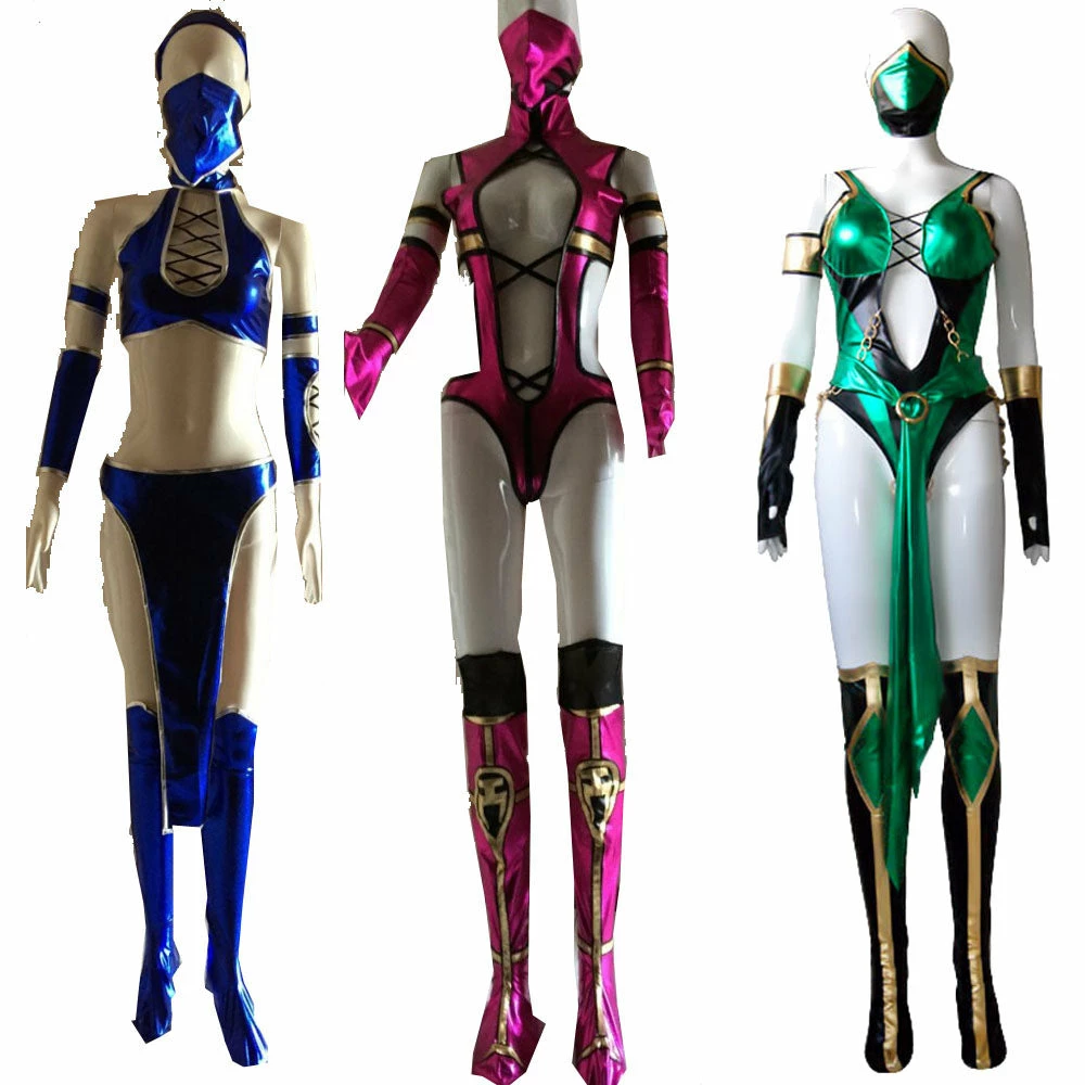 Auscosplay Mortal Kombat Kitana Jade Mileena Sexy Version Cosplay Costume 3 Auscosplay Mortal Kombat Kitana Jade Mileena Sexy Version Cosplay Costume