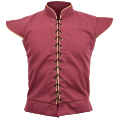 Auscosplay Retro Doublet Medieval Renaissance Gothic Red Vest Cosplay Costume