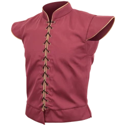 Auscosplay Retro Doublet Medieval Renaissance Gothic Red Vest Cosplay Costume