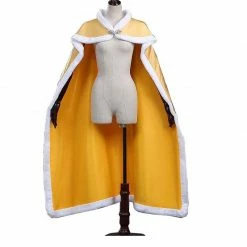 Auscosplay Prince & Princess Costume Adult Princess Belle Costume Yellow Cosplay Dress