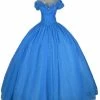 Auscosplay Princess Cinderella Dress Cosplay Costume Prince & Princess Costume