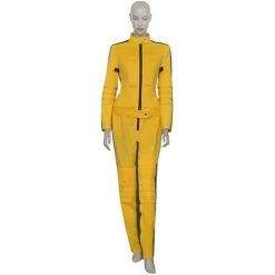 Auscosplay Kill Bill The Bride Cosplay Costume Yellow Jumpsuits Movie Costume