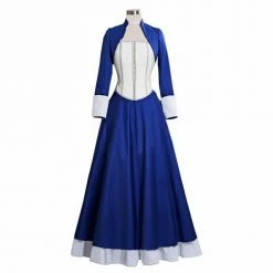 Auscosplay BioShock Infinite Elizabeth Blue Dress Cosplay Costume