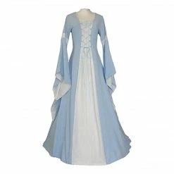 Auscosplay Womans Medieval Renaissance Costume Victorian Light Blue Dress Medieval Renaissance Costumes