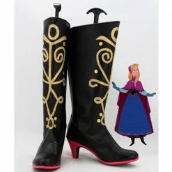 Auscosplay Princess Anna Of Arendelle Hight Heel Cosplay Boots Women Party Shoes