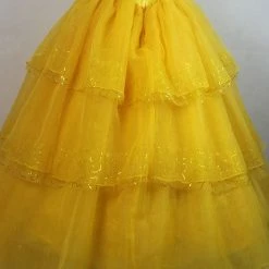 Auscosplay Prince & Princess Costume Princess Belle Dress Yellow Cosplay Costume Movie Version 9 Auscosplay Prince & Princess Costume Princess Belle Dress Yellow Cosplay Costume Movie Version