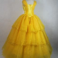 Auscosplay Prince & Princess Costume Princess Belle Dress Yellow Cosplay Costume Movie Version 10 Auscosplay Prince & Princess Costume Princess Belle Dress Yellow Cosplay Costume Movie Version