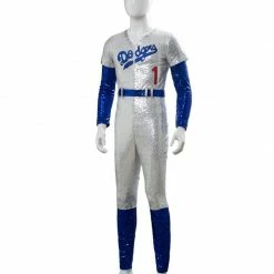 Auscosplay Movie Costume Rocketman Elton John Dodgers Cosplay Costume Baseball Uniform