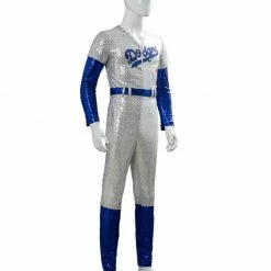 Auscosplay Movie Costume Rocketman Elton John Dodgers Cosplay Costume Baseball Uniform
