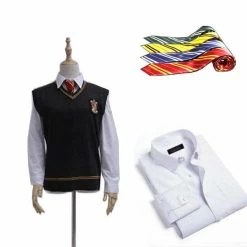 Auscosplay Gryffindor/Hufflepuff/Ravenclaw/Slytherin Cosplay Costume Full Set Movie Costume
