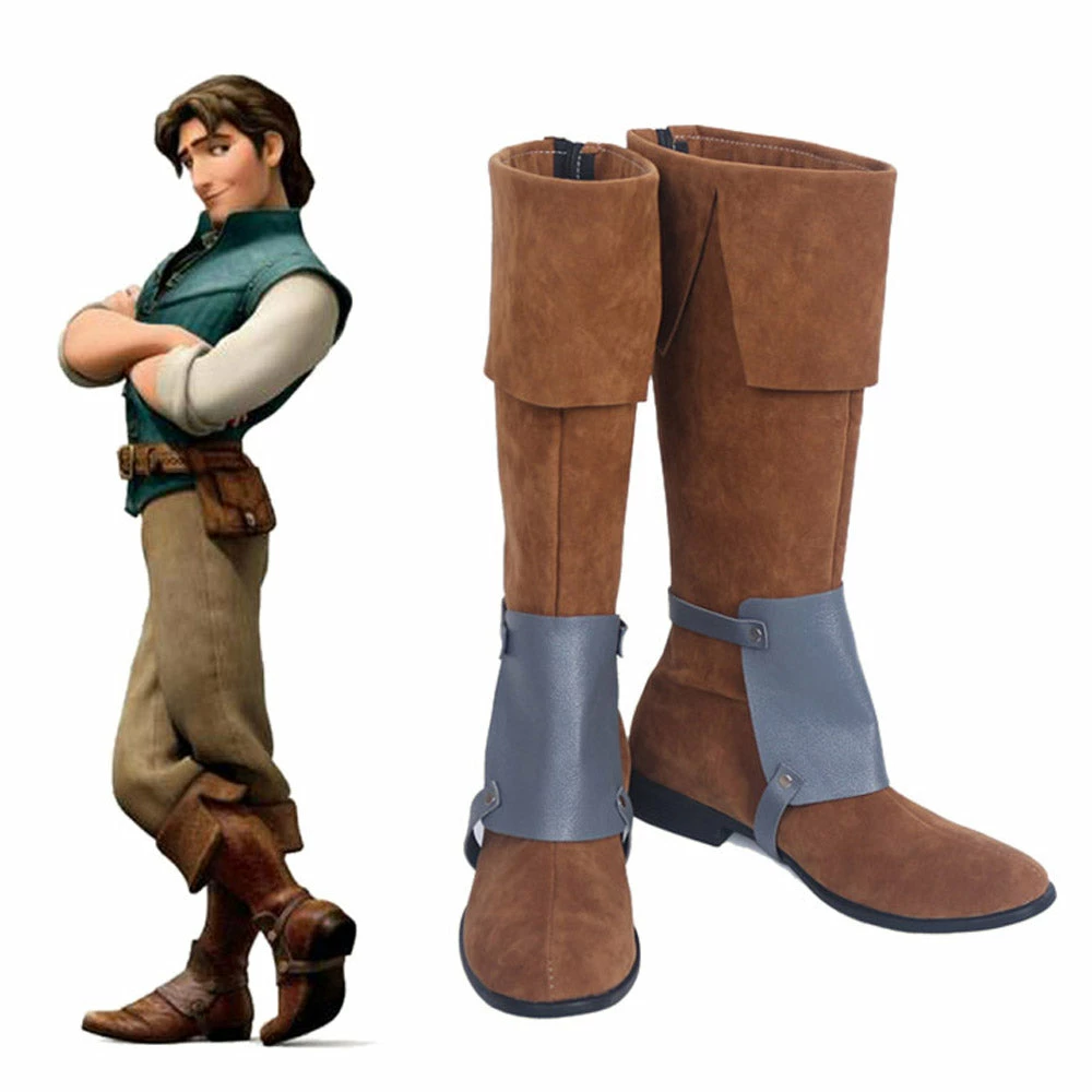 Auscosplay Flynn Rider Cosplay Shoes Game Men Boots Custom Made 3 Auscosplay Flynn Rider Cosplay Shoes Game Men Boots Custom Made