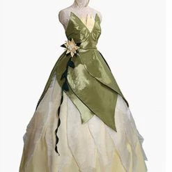 Auscosplay Princess Tiana Costume Cosplay Dress For Adult