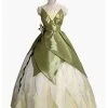 Auscosplay Princess Tiana Costume Cosplay Dress For Adult