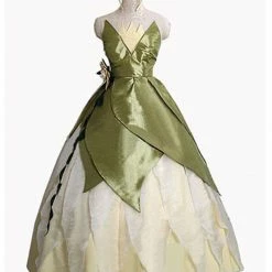 Auscosplay Princess Tiana Costume Cosplay Dress For Adult