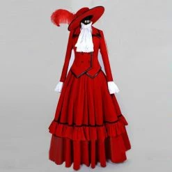 Auscosplay Anime Costume Black Butler Madam Red Angelina Dalles Dress Cosplay Costume