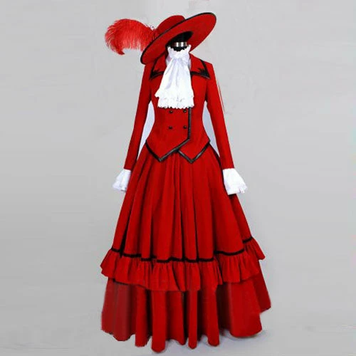 Auscosplay Anime Costume Black Butler Madam Red Angelina Dalles Dress Cosplay Costume 3 Auscosplay Anime Costume Black Butler Madam Red Angelina Dalles Dress Cosplay Costume