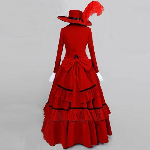 Auscosplay Anime Costume Black Butler Madam Red Angelina Dalles Dress Cosplay Costume 4 Auscosplay Anime Costume Black Butler Madam Red Angelina Dalles Dress Cosplay Costume
