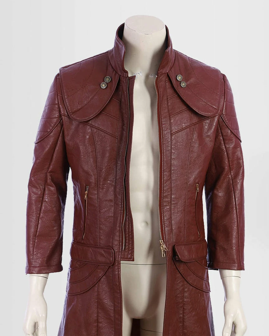 Auscosplay Devil May Cry 5 Dante Red Cosplay Pleather Coat Costume 7 Auscosplay Devil May Cry 5 Dante Red Cosplay Pleather Coat Costume