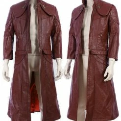 Auscosplay Devil May Cry 5 Dante Red Cosplay Pleather Coat Costume