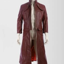 Auscosplay Devil May Cry 5 Dante Red Cosplay Pleather Coat Costume