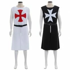 Auscosplay Medieval St George Knight Crusader Tunic Costume Movie Costume