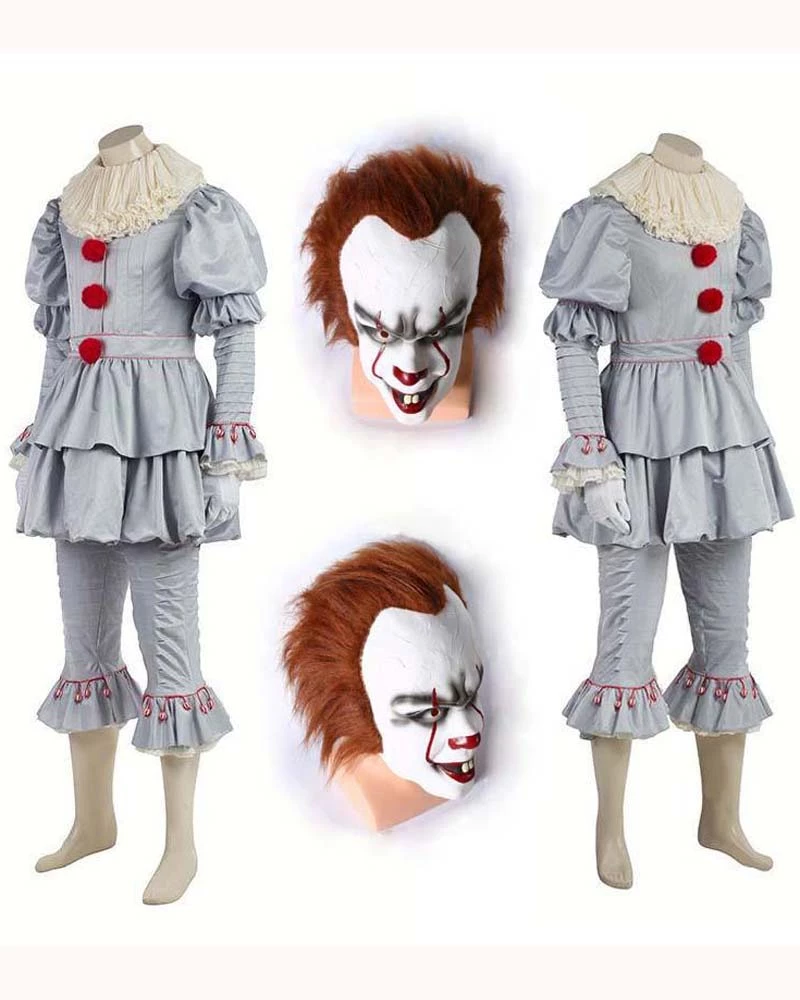 Auscosplay The It Clown Pennywise Cosplay Costume Outfit Stephen King's It 3 Auscosplay The It Clown Pennywise Cosplay Costume Outfit Stephen King's It